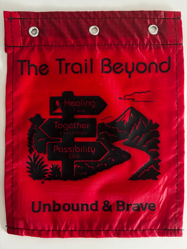 Red banner with black text and graphics on a white background